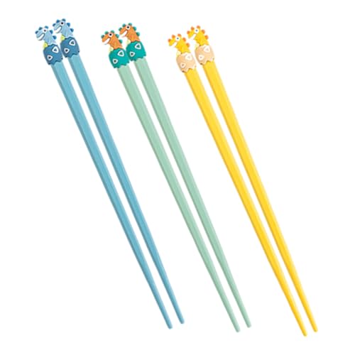 STOBAZA 3 Paare Leichtes Kompaktes Wiederverwendbare Dinosaurier essstäbchen aus Gesundem Material Kindgerecht Gestaltet für Haushalt Picknick und Reisen Rutschfest Buntes Cartoon design STOBAZA 3 Paare Leichtes Kompaktes Wiederverwendbare Dinosaurier essstäbchen aus Gesundem Material Kindgerecht Gestaltet für Haushalt Picknick und Reisen Rutschfest Buntes Cartoon design von STOBAZA