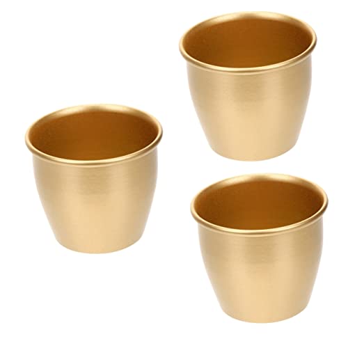 STOBAZA 3 Stück Mini-Blumentopf Metall-Blumentopf Zimmerpflanzen Kleine Behälter Kreisvase Blumentopf Messing-Zylinder-Blumentöpfe Metall-Blumentopf Innen-Pflanzgefäß Desktop von STOBAZA