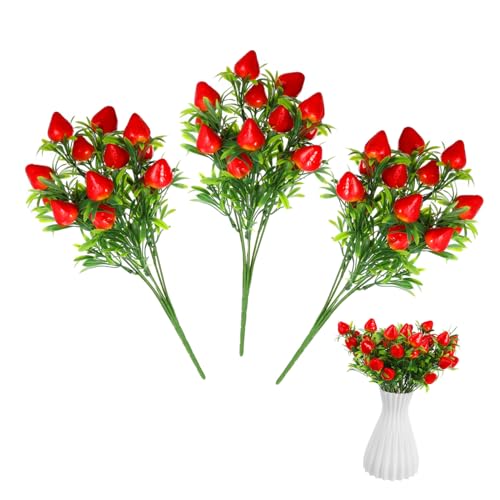 STOBAZA 3 Stück Simulation Erdbeerstrauß Beeren Erdbeerzweig DIY künstliche rote Beerenstiele Vase künstliche Blumen Früchte Kunstfrüchte Blumenstrauß PVC STOBAZA 3 Stück Simulation Erdbeerstrauß Beeren Erdbeerzweig DIY künstliche rote Beerenstiele Vase künstliche Blumen Früchte Kunstfrüchte Blumenstrauß PVC von STOBAZA