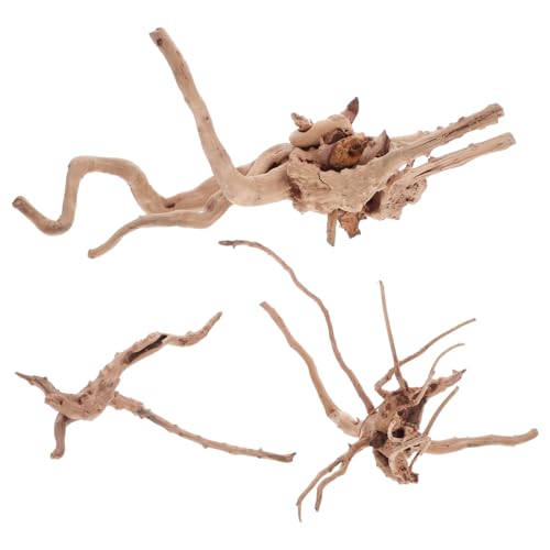 STOBAZA 3 Stück Teiliges Aquarium Holz Natürliche Dekoration Holzwurzel Unregelmäßige Form Fischfreundlich Langlebig für Aquascaping Terrarien Bonsai Baum Fish Tank von STOBAZA
