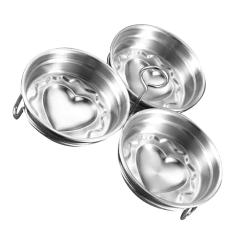 STOBAZA 3 Stück Teiliges Eierformer Set Herzform Eierkocher Backform für Frühstück Snacks Pudding Eis Jelly Bpa Frei Spülmaschinenfest von STOBAZA