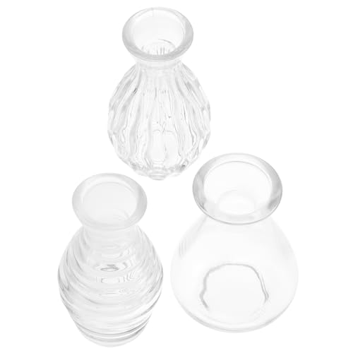 STOBAZA 3 Stück Teiliges Glasdiffusorflaschen Mini Vase für Home Dekoration Wiederverwendbar und Waschbar Aromatherapie und Blumenarrangements Gemischte von STOBAZA