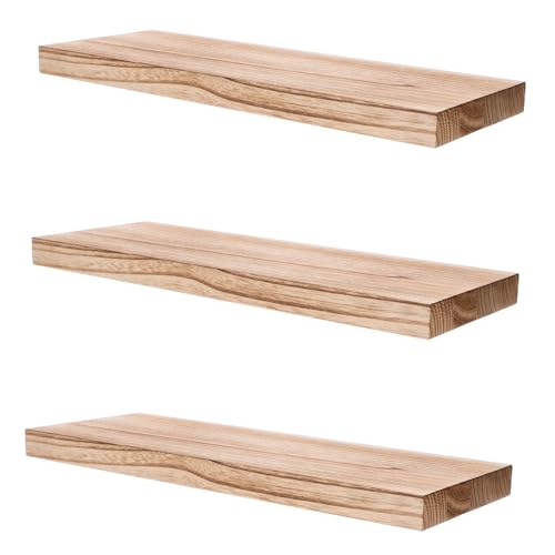 STOBAZA 3 Stück Wandmontierte Holzschweberegale für Badezimmer Natürliche Holzablage Wandregal zur Aufbewahrung und Präsentation Platzsparend für Wohnzimmer und Büro STOBAZA 3 Stück Wandmontierte Holzschweberegale für Badezimmer Natürliche Holzablage Wandregal zur Aufbewahrung und Präsentation Platzsparend für Wohnzimmer und Büro von STOBAZA