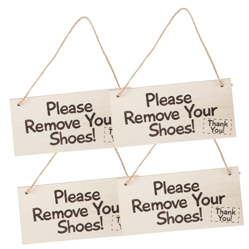 STOBAZA 4 Stück Bitte Ziehen Ihre Schuhe aus Holzschild zum Aufhängen Dekoratives Türschild für Büro und Vintage Design mit Klarer zu Installieren und Langlebig STOBAZA 4 Stück Bitte Ziehen Ihre Schuhe aus Holzschild zum Aufhängen Dekoratives Türschild für Büro und Vintage Design mit Klarer zu Installieren und Langlebig von STOBAZA