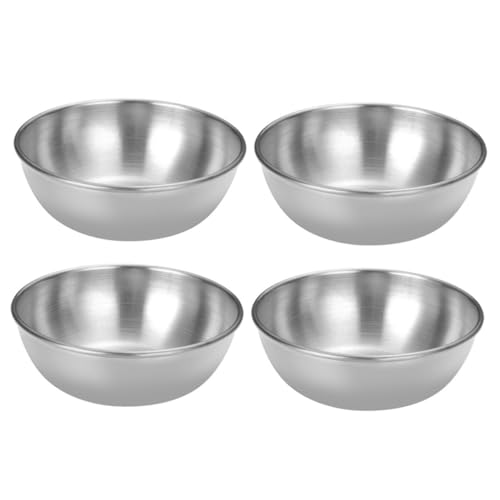 STOBAZA 4 Stück Edelstahl Sauce Plates Rund Multifunktional Glatt Oberfläche Servierteller für Sojasauce Salz Snacks für Restaurant Hotel Zuhause von STOBAZA