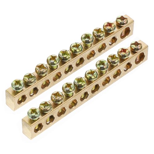 STOBAZA 4 Stück Kupfer Schraubklemmen Verteilerblock Erdungs Neutralleiter Anschluss für Elektroverteilung Robust Langlebig von STOBAZA