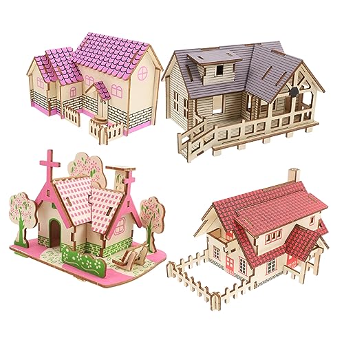 STOBAZA 4 Stück Mikro Landschaft Blumentopf Dekoration Coole Puzzles Für Erwachsene Baupuzzle Holzgebäudemodell 3D Puzzles Für Kinder Im Alter Von 8–10 Jahren Erwachsenen Puzzles von STOBAZA