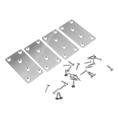 STOBAZA 4 Stück Mit Glatten Kanten und Gebürsteter Oberfläche für Möbelrahmen Ablagen Tische Stabile Verbindungsschiene von STOBAZA