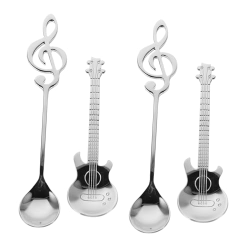 STOBAZA 4 Stück Musik aus rostfreiem Stahl Kaffeelöffel für Gitarren Musical Tea Löffel Teelöffel mischen Gitarrenlöffel Gitarre geformte Kaffeelöffel Musiklöffel Edelstahl 304 Silber STOBAZA 4 Stück Musik aus rostfreiem Stahl Kaffeelöffel für Gitarren Musical Tea Löffel Teelöffel mischen Gitarrenlöffel Gitarre geformte Kaffeelöffel Musiklöffel Edelstahl 304 Silber von STOBAZA