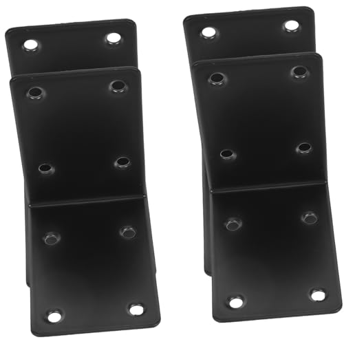 STOBAZA 4 Stück Schwarze Eckwinkel aus Rostfreiem Stahl Metallhalterung für Hochbeete Bettrahmen Möbelverbindung Einfache Montage Langlebige Winkelbeschläge von STOBAZA