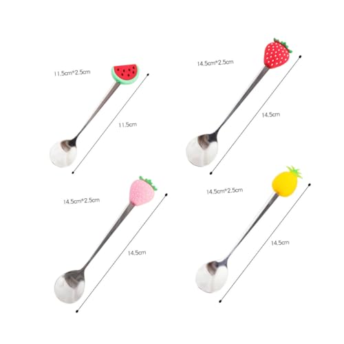 STOBAZA 4 Stück Teiliges Dessertlöffel Buntem Silikon griff Edelstahl mixlöffel für Eiscreme Cocktails und Gebäck Ergonomisch Geformt Langlebig und Leicht zu Reinigen STOBAZA 4 Stück Teiliges Dessertlöffel Buntem Silikon griff Edelstahl mixlöffel für Eiscreme Cocktails und Gebäck Ergonomisch Geformt Langlebig und Leicht zu Reinigen von STOBAZA