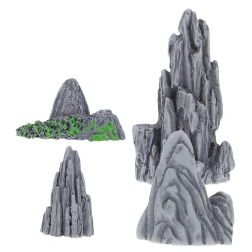 STOBAZA 4 Stück Teiliges Miniatur Bonsai Fake Mountain Harz Künstliche Mikro landschaftsdekoration für Indoor Garten Lebensechte für DIY Bonsai und Terrarien von STOBAZA