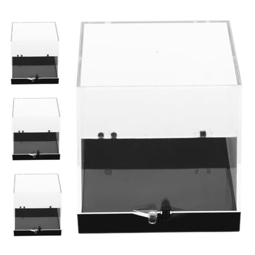 STOBAZA 4 Stück Teiliges Miniatur Vitrine Transparente Aufbewahrungsbox für Mineralproben und Schmuck Vielseitige Rock Collection Display Box mit Großem Fassungsvermögen und Elegantem von STOBAZA