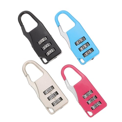 STOBAZA 4 Stück Teiliges Vorhängeschloss mit Zahlenkombination Robuste Gepäckschlösser in Silber Schwarz Rosa und Blau Vielseitig für Koffer Rucksack und Aufbewahrungsbox Sicheres von STOBAZA