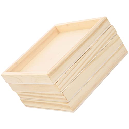 STOBAZA 4 Stück Unbehandelter Holztablett für Puzzle Puzzle Organizer Spielzeughalter Aufbewahrungstablett von STOBAZA