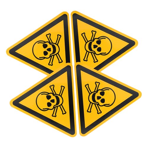 STOBAZA 4 Stück Warnaufkleber Giftgefahr PVC Selbstklebend Klar Verständlich für Werkstatt Betrieb Sicherheitskennzeichnung von STOBAZA