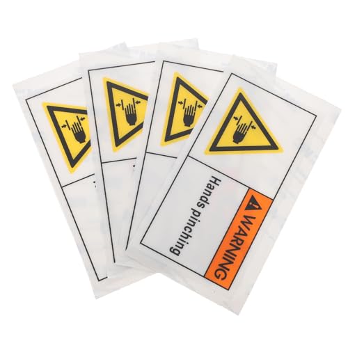 STOBAZA 4 Stück Warnaufkleber Handschaden Warnschild Selbstklebend Langlebig für Maschinen Sicherheitszeichen Auffällig für Baustelle Bereiche von STOBAZA