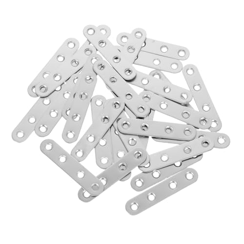 STOBAZA 40 Stück Teiliges Edelstahl Flachverbinder Verstärkte Gerade Winkelhalterungen mit Lochabstand Robuste Möbelbefestigung und Reparaturwinkel für Schränke und Ablagen von STOBAZA