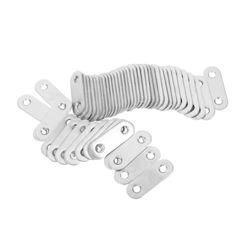 STOBAZA 40 Stück Teiliges Edelstahl Flachwinkel Gerade Möbelverbinder Stabile Reparaturplatten Einfache Montage Vielseitige Möbelwinkel für Sichere Verbindungen von STOBAZA