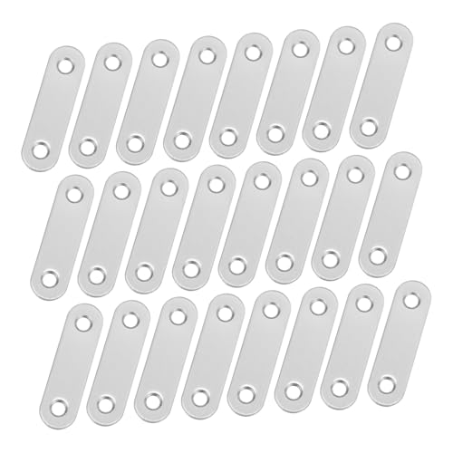 STOBAZA 40 Stück Teiliges Edelstahl Möbelverbinder Flacher Gerade Verbinder Verstärkte Stahlwinkel mit Lochabstand Möbel Reparaturwinkel für Schränke und Ablagen Rostfrei Langlebig von STOBAZA