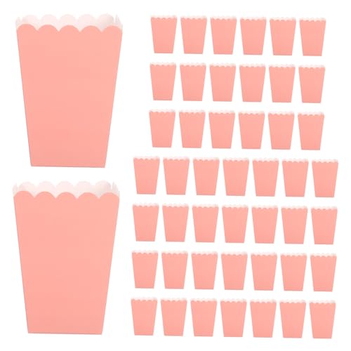 STOBAZA 48 Stück Faltbare Popcorn Boxen aus Leichte Snackbehälter für Kindergeburtstag Filmabend und Party Wiederverwendbare Platzsparende Food Container Rosa von STOBAZA