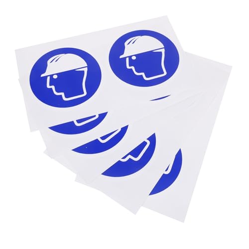 STOBAZA 5 Blätter Sicherheitswarnschild lustige Sicherheitsaufkleber Selbstklebendes Warnschild Gerüstzubehör Aufkleber „Schutzhelm erforderlich“. qualifizierte Aufkleber Warnlabel Papier von STOBAZA