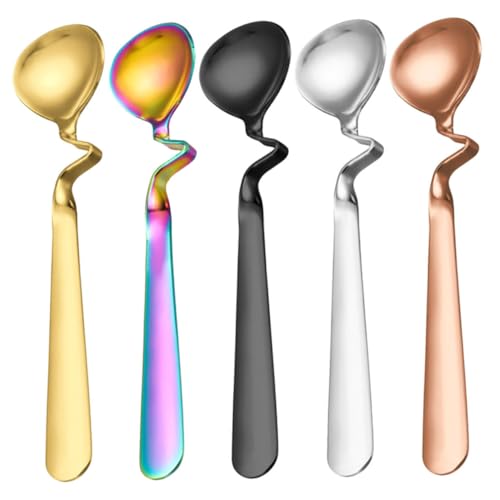 STOBAZA 5 Stück Edelstahl Teiliges Rührlöffel S Förmiger Griff Honiglöffel Dessertlöffel Kaffee Löffel mit Langem Stiel für Kuchen Joghurt Vielseitig Einsetzbar STOBAZA 5 Stück Edelstahl Teiliges Rührlöffel S Förmiger Griff Honiglöffel Dessertlöffel Kaffee Löffel mit Langem Stiel für Kuchen Joghurt Vielseitig Einsetzbar von STOBAZA