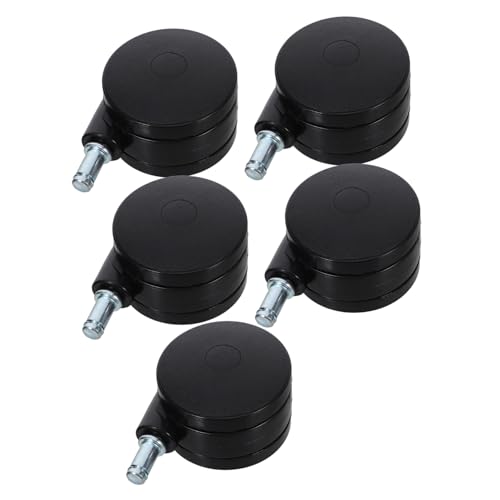 STOBAZA 5 Stück Nylon Möbelrollen Geräuscharme Drehbare Möbelräder mit Swivel Robuste Ersatzrollen für Bürostühle Sofas Schränke Geeignet für Teppich und Hartböden von STOBAZA