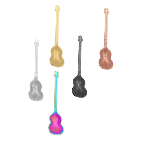STOBAZA 5 Stück Teiliges Edelstahl Kaffeelöffel in Gitarrenform Hitzebeständig Korrosionsresistent Vielseitig als Kaffee Dessert und Teelöffel Farbenfrohes Design für Stilvolles Dining STOBAZA 5 Stück Teiliges Edelstahl Kaffeelöffel in Gitarrenform Hitzebeständig Korrosionsresistent Vielseitig als Kaffee Dessert und Teelöffel Farbenfrohes Design für Stilvolles Dining von STOBAZA