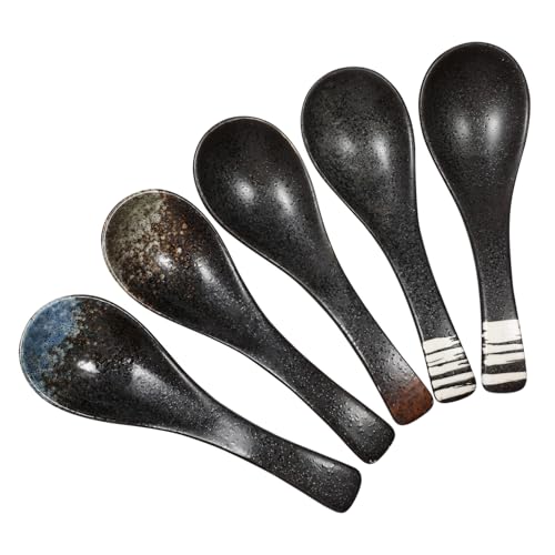 STOBAZA 5 Stück Teiliges Japanischer Keramik Suppenlöffel in Verschiedenen Farben Gesundes Sicheres Material Glatte Kanten Leichter Griff für Reis und Suppe Vielseitig für Küche und STOBAZA 5 Stück Teiliges Japanischer Keramik Suppenlöffel in Verschiedenen Farben Gesundes Sicheres Material Glatte Kanten Leichter Griff für Reis und Suppe Vielseitig für Küche und von STOBAZA