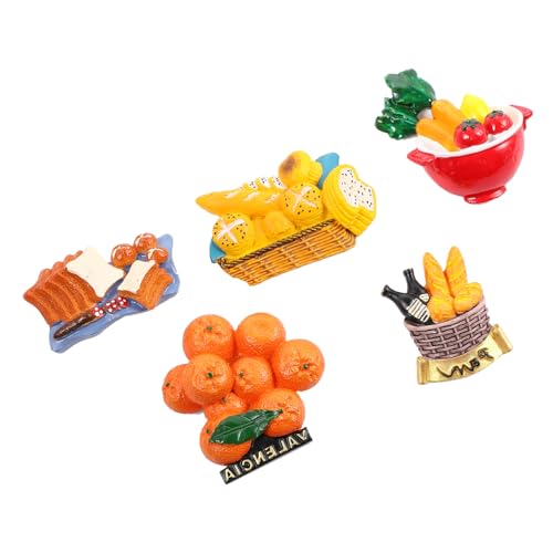 STOBAZA 5 Stück Teiliges Kühlschrankmagnet aus Resin mit Realistischer Lebensmittel Simulation Kratzfeste Magnetische Aufkleber für Home Dekoration Starke Haftung für Kühlschrank und STOBAZA 5 Stück Teiliges Kühlschrankmagnet aus Resin mit Realistischer Lebensmittel Simulation Kratzfeste Magnetische Aufkleber für Home Dekoration Starke Haftung für Kühlschrank und von STOBAZA