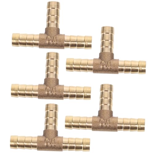 STOBAZA 5 Stück Teiliges Kupfer Luftschlauchverbinder Verschleißfestes Dreiwege Steckstück für Druckluftanschluss Kompatibel mit Standard Luftschläuchen Kompakt und Einfach zu Montieren von STOBAZA
