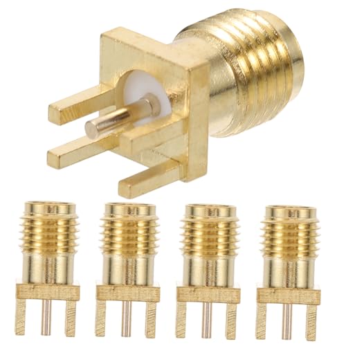 STOBAZA 5 Stück Teiliges Sma Pcb Edge Mount Solder Adapter Weibliche Sma Basis Buchse Koaxial Stecker für Stabile Antennenverbindung Langlebig und Präzise Gefertigt von STOBAZA
