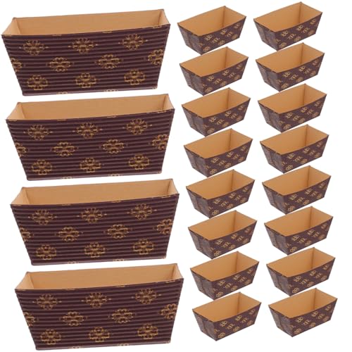 STOBAZA 50 Stück Papier Backform Rechteckige Brotkastenform mit Ölresistenter Oberfläche Stabiler Papierbackform für Kuchen Brot und Gebäck für Partys und DIY Backen von STOBAZA