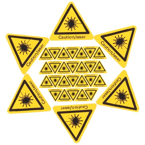 STOBAZA 50 Stück Warnaufkleber Warnschild Sicherheitsaufkleber Selbstklebend Sichtbar für Arbeitsstätten und Industrielle Nutzung von STOBAZA