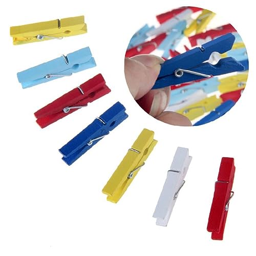 STOBAZA 5packungen Mini-holzklammer Fotoklammern Bunt Ordner Aus Holz Aufbewahrungsklammern Lackiert Wäscheklammern Für Steppdecken Kleidung Geschenke Bastelprojekte Heimdekorationen Paket von STOBAZA