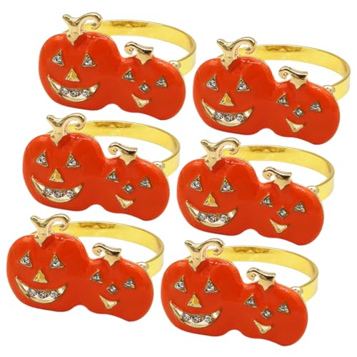 STOBAZA 6 Stück Kürbis Serviettenringe aus Halloween und Thanksgiving Tischdeko Orange Goldfarbene Napkin Rings für Stoffservietten Festliche Party und Erntedankfest Halter STOBAZA 6 Stück Kürbis Serviettenringe aus Halloween und Thanksgiving Tischdeko Orange Goldfarbene Napkin Rings für Stoffservietten Festliche Party und Erntedankfest Halter von STOBAZA