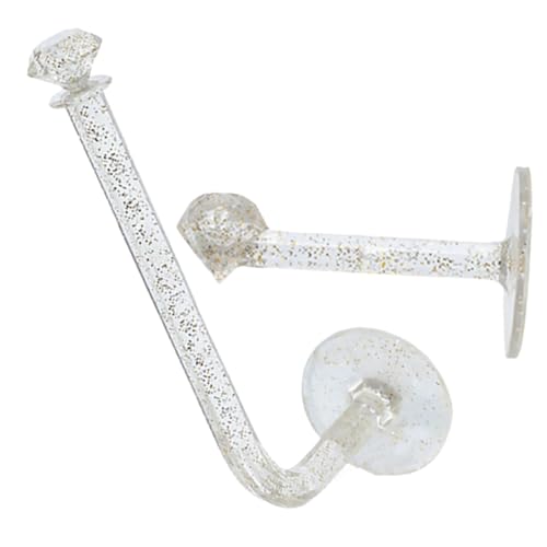 STOBAZA 6 Stück Selbstklebende Haargummi Halter Transparent Kristall Wandhaken Haarschmuck Organizer für Mädchen Schmuckhalter zur Aufbewahrung von Haarzubehör und Stirnbändern von STOBAZA