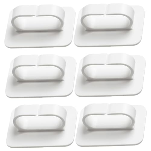 STOBAZA 6 Stück Selbstklebende Wandhaken Weiß Multifunktionale Robuste Hips haken mit Offenem Ring für Bad Küche Schlüsselbrett ohne Bohren Rutschfest und Winddicht Einfach zu Befestigen von STOBAZA