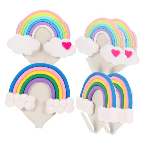 STOBAZA 6 Stück Selbstklebende Wandhaken Wolken Regenbogen Design Multifunktionale Aufbewahrungshaken für Küche Bad Wohnzimmer ohne Bohren Dekorativ und Platzsparend von STOBAZA