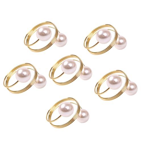 STOBAZA 6 Stück Serviettenringe mit Perlen Design und Goldbeschichtung Wiederverwendbar Stilvolle Tischdekoration für Restaurant Hotel Dinnerparty und Festliche Anlässe STOBAZA 6 Stück Serviettenringe mit Perlen Design und Goldbeschichtung Wiederverwendbar Stilvolle Tischdekoration für Restaurant Hotel Dinnerparty und Festliche Anlässe von STOBAZA