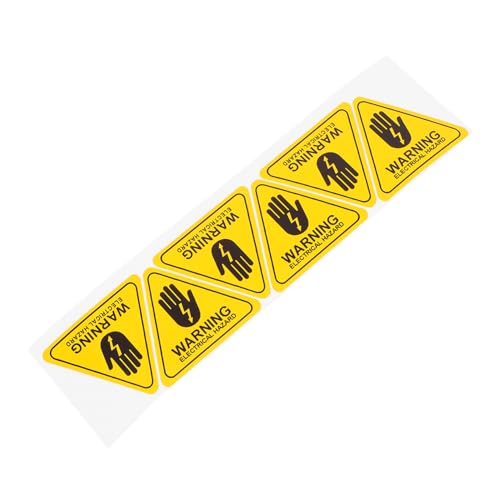 STOBAZA 6 Stück Teiliges Hochspannung Warnschild Selbstklebendes Elektrisches Hinweisschild Wetterfestes Dreieckiges Voltage Warning Sign für Industrie Elektroanlagen Sicherheitswarnung von STOBAZA