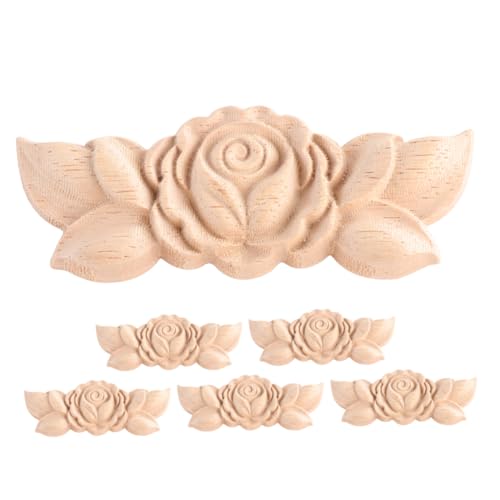 STOBAZA 6 Stück Teiliges Holzornamente Möbel Ecke Unbemalte Massivholz Applikationen mit Kleinem Blumendesign Dekorative Holzverzierung für Schrank Wohnzimmer Schlafzimmer und STOBAZA 6 Stück Teiliges Holzornamente Möbel Ecke Unbemalte Massivholz Applikationen mit Kleinem Blumendesign Dekorative Holzverzierung für Schrank Wohnzimmer Schlafzimmer und von STOBAZA