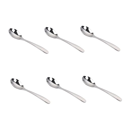STOBAZA 6 Stück Teiliges Kaffeelöffel aus Edelstahl Langlebige und Formstabile Trinklöffel für Kaffee Tee und Dessert Geeignet für Büro Zuhause und Modisches Design mit Hochwertiger von STOBAZA