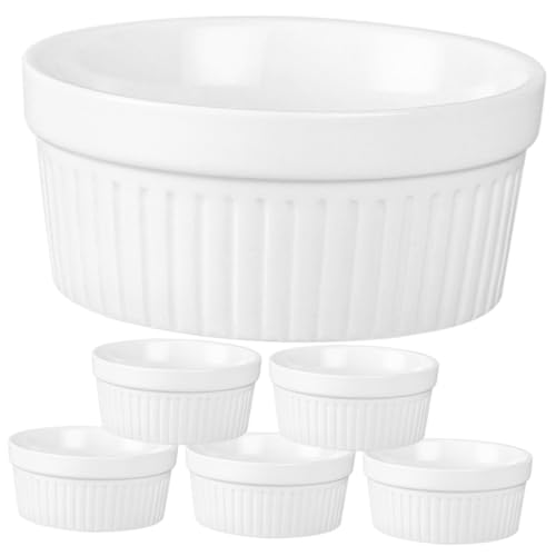 STOBAZA 6 Stück Teiliges Keramik Dessertbecher Rutsch Boden Glatte Oberfläche Backform für Mousse Pudding Kuchen Haushalt Backzubehör Langlebig und Pflegeleicht von STOBAZA