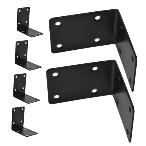 STOBAZA 6 Stück Teiliges Schwere Metall Winkelverbinder Schwarz Beschichtete Eckwinkel für Regal Hochbeetrahmen Robuste Eckverbindung zur Stabilen Pflanzenständer-montage von STOBAZA