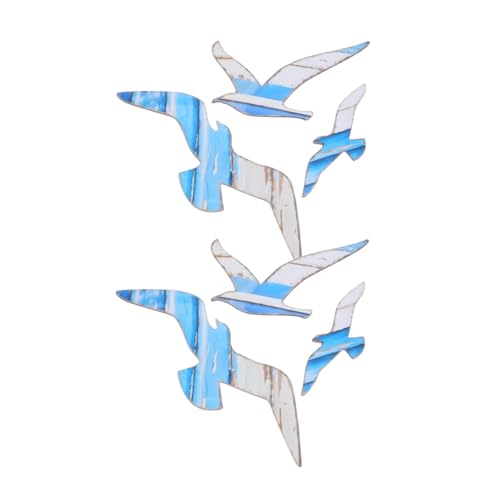 STOBAZA 6stücke Möwen Wanddekoration Aus Holz Künstlerische Küsten-wandkunst Mediterranes Wandbild Für Wohnzimmer Schlafzimmer Oder Essbereich Nautische Vogelfigur Für Strandthema von STOBAZA