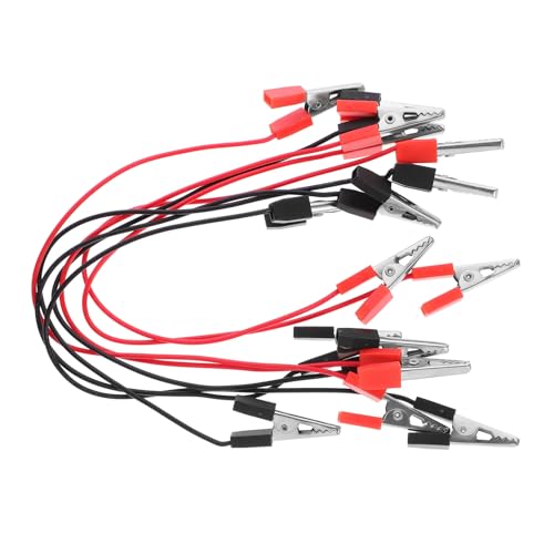 STOBAZA 8 Stück Teiliges Isoliertes Testkabel mit Doppel Alligator Clips Flexible PVC und Kupferleiter Langlebig und Vielseitig für Labor und Elektrokreis Verbindungen Rot und Schwarz von STOBAZA