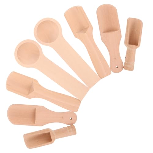 STOBAZA 8 Stück Teiliges Kleine Holzlöffel für Tee Kaffee Gewürze und Salz Kreative Mini-holzteelöffel in Verschiedenen Vielseitige Dosierlöffel für Haushalt und Gastronomie von STOBAZA