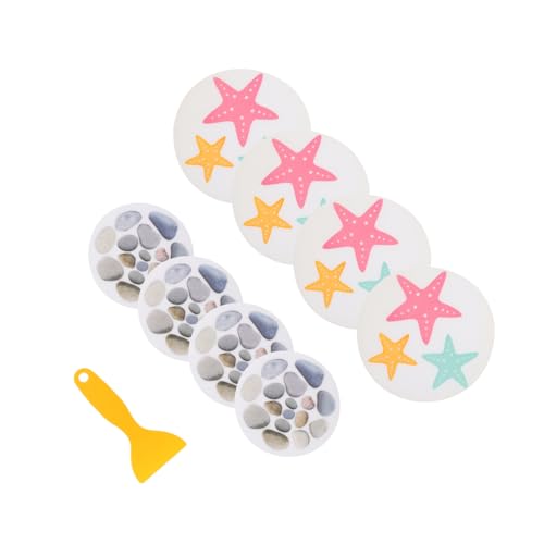 STOBAZA 8 Stück Teiliges Selbstklebendes Anti rutsch Sticker für Badewanne und Badezimmerboden Cartoon Motive mit Seestern und rutschfeste Bodenschutzaufkleber Einfach zu Reinigen von STOBAZA